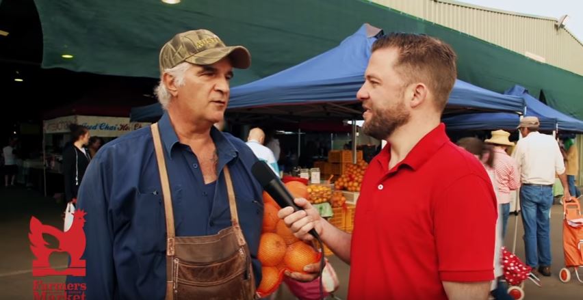 Screen shot from CRFM stallholder interview with Mick from Auddino’s Produce.
