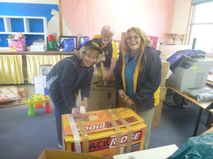 Rotary Club of Hall Rotarians with donations for cyclone affected Vanuatu