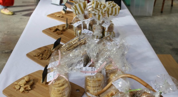 New stallholder, Willow Kitchen, set up at the Capital Region Farmers Market with samples